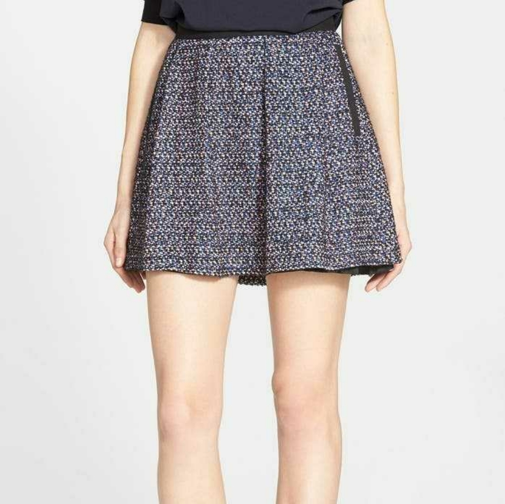 French Connection Tweed Flared Mini Skirt